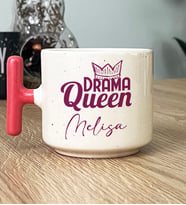 Kişiye Özel Drama Queen Hediye T Kupa Bardak Sevgiliye Arkadaşa Hediye (Pembe)