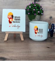 Mühendis Hanım Diyeceksiniz Hediye Seti Kupa Bardak T Kulplu ve Dekoratif Taş Kadın Mühendise Mühendisler Günü Hediyesi (Model 2)