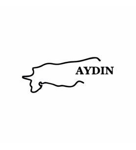 Aydın Harita Araba Sticker siyah 17x7 CM (Siyah)