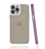 iPhone 13 Pro Max Kılıf Zore Mima Kenarları Renkli Silikon Kılıf (Mürdüm)