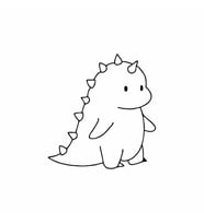 Sevimli Dino Araba Sticker siyah 14x15 CM (Siyah)