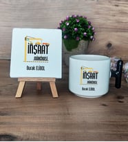 İnşaat Mühendisi Hediye Seti Kupa Bardak T Kulplu ve Dekoratif Taş Mühendisler Günü Hediyesi  (Model 6)