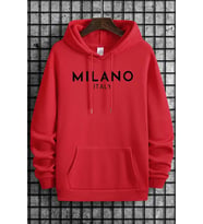 Milano Baskılı Oversize Sweatshirt (Kırmızı)