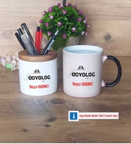 Odyolog Kalemlik, Kupa Bardak T Kişiye Özel Hediye (Model 3)
