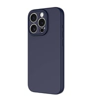 Vendas iPhone 15 Pro Max Uyumlu Kılıf Lansman Serisi Kadife İç Yüzeyli Yumuşak Dokulu Silikon Kapak (Lacivert)