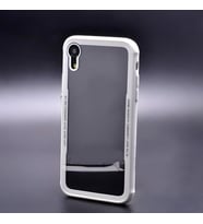 iPhone XR Kılıf Kenarları Silikon Arka Kısım Temperli Cam Craft Kılıf (Beyaz)
