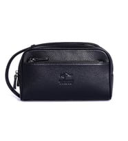 KANGAROO KINGDOM % 100 Hakiki Dana Deri Taba Erkek Portföy & Clutch El Çantası 6466-T (Siyah)