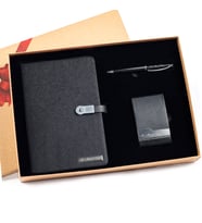 İsme Özel Usb'li Defter Kartvizitlik ve Roller Kalem Seti Tasarım Kutulu 16GB (Siyah)