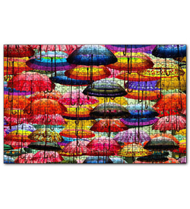 Cakapuzzle Rengarenk Şemsiyeler  Puzzle Yapboz MDF (Ahşap) (255 Parça)