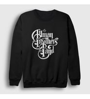 Presmono Unisex Beyaz Logo The Allman Brothers Band Sweatshirt 465953tt (Siyah)