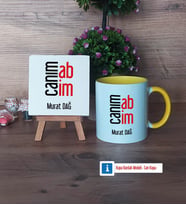 Abiye Hediye Dekoratif Taş, Kupa Bardak Kırmızı Hediye (Model 6)