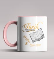 Kişiye Özel Tarih Öğretmeni Tasarımlı Siyah Renk Kupa Bardak 6 (Pembe)