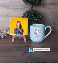 Unicorn Fotoğraflı Dekoratif Taş, Kupa Bardak Beyaz Hediye (Model 5)
