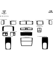 Meriç® Audi A6 Ön Torpido Kaplama Maun 14 Parça 2001-2004 (Piano Black)