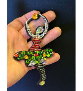 13X6 CM TAŞ PAYET BONCUK İŞLEME BALERİN KIZ ARMA YAMA DİKİŞ GİYİM AKSESUARI (Yeşil)