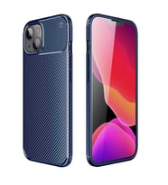 Uyumlu Model Apple iPhone 13 Kılıf Karbon Silikon Case (Lacivert)