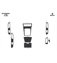 Meriç® Mitsubishi L200 Ön Torpido Kaplama Maun 8 Parça 2009-2014 (Karbon)
