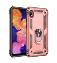 Xiaomi Redmi 7A Uyumlu Kılıf Standlı Manyetik Yüzüklü Military Magnetic Ring Polycarbonate and TPU Case (Pudra)