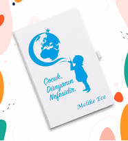 23 NİSAN TEMALI DERİ AJANDA DEFTER (Açık Mavi)