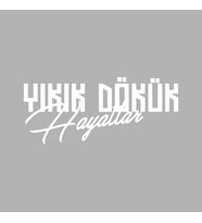 Yıkık Dökük Hayatlar Araba Sticker siyah 17x8 CM (Beyaz)