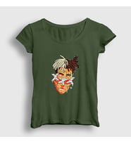 Presmono Kadın Sarı Melting XXXTentacion T-Shirt 48129tt (Haki)