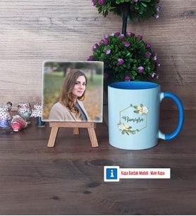 Doğum Günü Hediyesi Fotoğraflı Dekoratif Taş, Kupa Bardak Beyaz Hediye (Model 4)