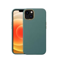 Uyumlu Model Apple iPhone 13 Kılıf Deri Natura Kapak (Yeşil)
