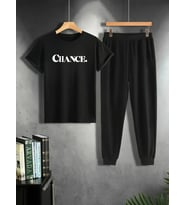 Unisex Chance Baskılı Eşofman Takımı (Siyah)