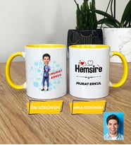 Kişiye Özel Karikatürlü Hemşire Hediye Kupa Bardak Erkek Hemşireye Tıp Bayramı Hediyesi (Sarı)