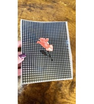 18X14 CM ÜTÜ İLE YAPIŞAN EKOSE ÇİÇEKLİ TRANSFER BASKI TİŞÖRT BASKI ARMA (Turuncu)