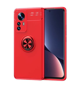 Xiaomi Mi 12 Pro Kılıf Zore Ravel Yüzüklü Silikon Kılıf (Kırmızı)