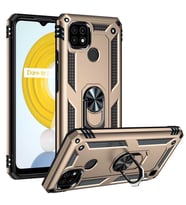 Realme C21 Kılıf Yüzüklü Zırh Tank Vega (Gold)