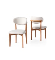 Norte Ahşap Salon Mutfak Sandalyesi 2 Li Set  (KAHVE)