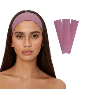 3'lü Spor Kadın Erkek Saç Bantları, Elastik Kaymaz İnce Ter Emici Esnek Genç Saç Bandı Bandana, Kadın Makyaj Yüz Yıkama Koşu Dans Fitness Yoga Pilates Bisiklet İçin Saç Bandı Taç, Kadın & Erkek Pamuk Atletik Egzersiz Ter Bandı Düz Renk Kafa Bandı (Pembe)