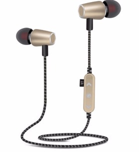 Platoon MS-T14 Hafıza Kartı Takılabilir Metal Bluetooth Kulak içi Kulaklık Sporcu Koşu Kulaklığı (Altın / Dore)