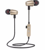 Platoon MS-T14 Hafıza Kartı Takılabilir Metal Bluetooth Kulak içi Kulaklık Sporcu Koşu Kulaklığı (Altın / Dore)