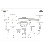 Meriç® Mitsubishi Lancer Ön Torpido Kaplama Maun 23 Parça 2002-2009 (Alüminyum)