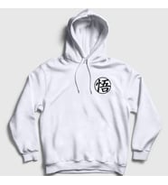Presmono Unisex Gri Kanji Go Anime Dragon Ball Kapüşonlu Sweatshirt 236341tt (Beyaz)