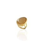 Kadir Jewellery 22 Ayar Altın Kaplama Kadın Fosil Taşlı Yüzük (Sarı)
