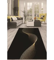 Dijital Kaymaz Taban Yıkanabilir Modern Renkli Salon Halısı Mutfak Halısı Yolluk ND-HT-1106 (Gold)