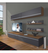Decoraktiv Eko 5 Mdf Std Tv Ünitesi Tv Sehpası (Antrasit - Ceviz)