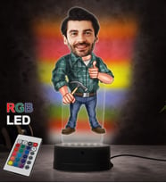 Doğum Günü Hediyesi,Sevgiliye Hediye, Kişiye Özel Fotoğraflı Tamirci  2 Karikatür 3D Led Lamba (RGB)