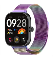 Sneezy Xiaomi Redmi Watch 4 Uyumlu Woven Wire Tasarım Metal Hasır Kordon (Rainbow)