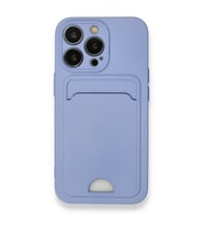 IPHONE 13 PRO UYUMLU KELVİN KARTVİZİTLİ SİLİKON TELEFON KILIFI (Lila)