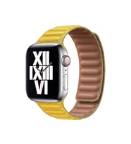 Apple Watch 40mm KRD-34 Deri Görünümlü Kordon (Sarı)
