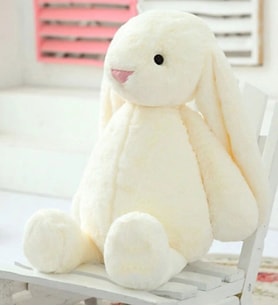 Peluş Tavşan Uyku Arkadaşım 65 cm (Beyaz-Krem)