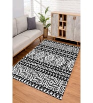 Dijital Kaymaz Taban Yıkanabilir Renkli Salon Halısı Mutfak Halısı Yolluk ND-SD-840 (Beyaz)