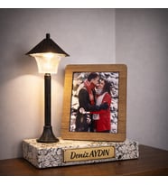 Kişiye Özel Fotoğraflı & İsimli Masa Lambası Mermer Temalı & Sokak Lambalı Şık Tasarım