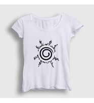 Presmono Kadın Sarı Seal Anime Naruto T-Shirt 134163tt (Beyaz)