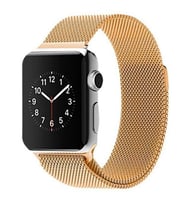 Ally Apple Watch 7-8 45mm 6-5-4 44mm Kayış Kordon Metal Milano Loop 3-2-1 42mm (Gold)